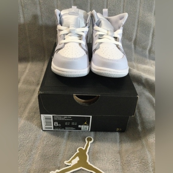 Nike Jordan 1 Mid Toddler Cobalt Bliss/White Size 8c - Picture 3 of 13